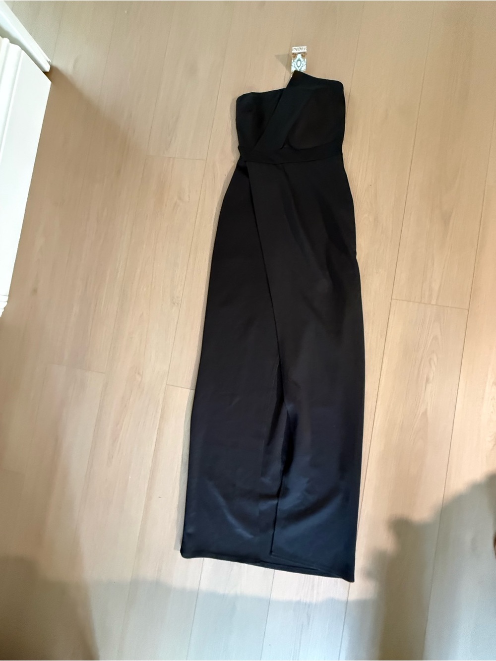 Boohoo Strapless Black Maxi Dress